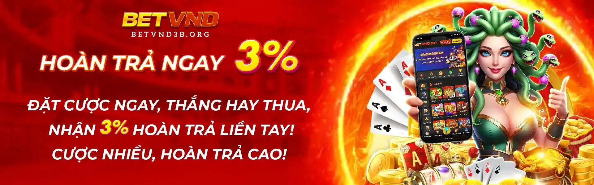 Hoàn Trả Ngay 3% Đặt Cược, Thắng Hay Thua - Nhận 3% Hoàn Trả Liền Tay - Cược Nhiều, Hoàn Nhiều